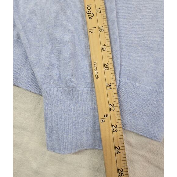 J. CREW Womens Polo Sweater Cashmere Cotton Preppy Old Money Periwinkle Blue XL - Picture 8 of 11